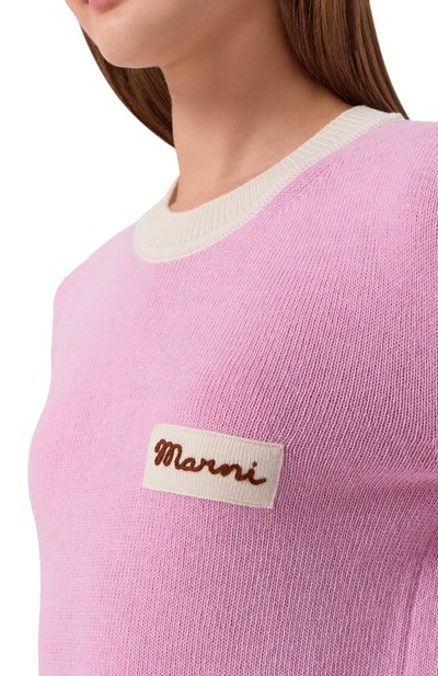 Шерстяной пуловер MARNI розового цвета по цене 79650 руб., арт. GCMD0644EQ/UFH602, фото 5 Шерстяной пуловер MARNI, арт. GCMD0644EQ/UFH602, фото 5