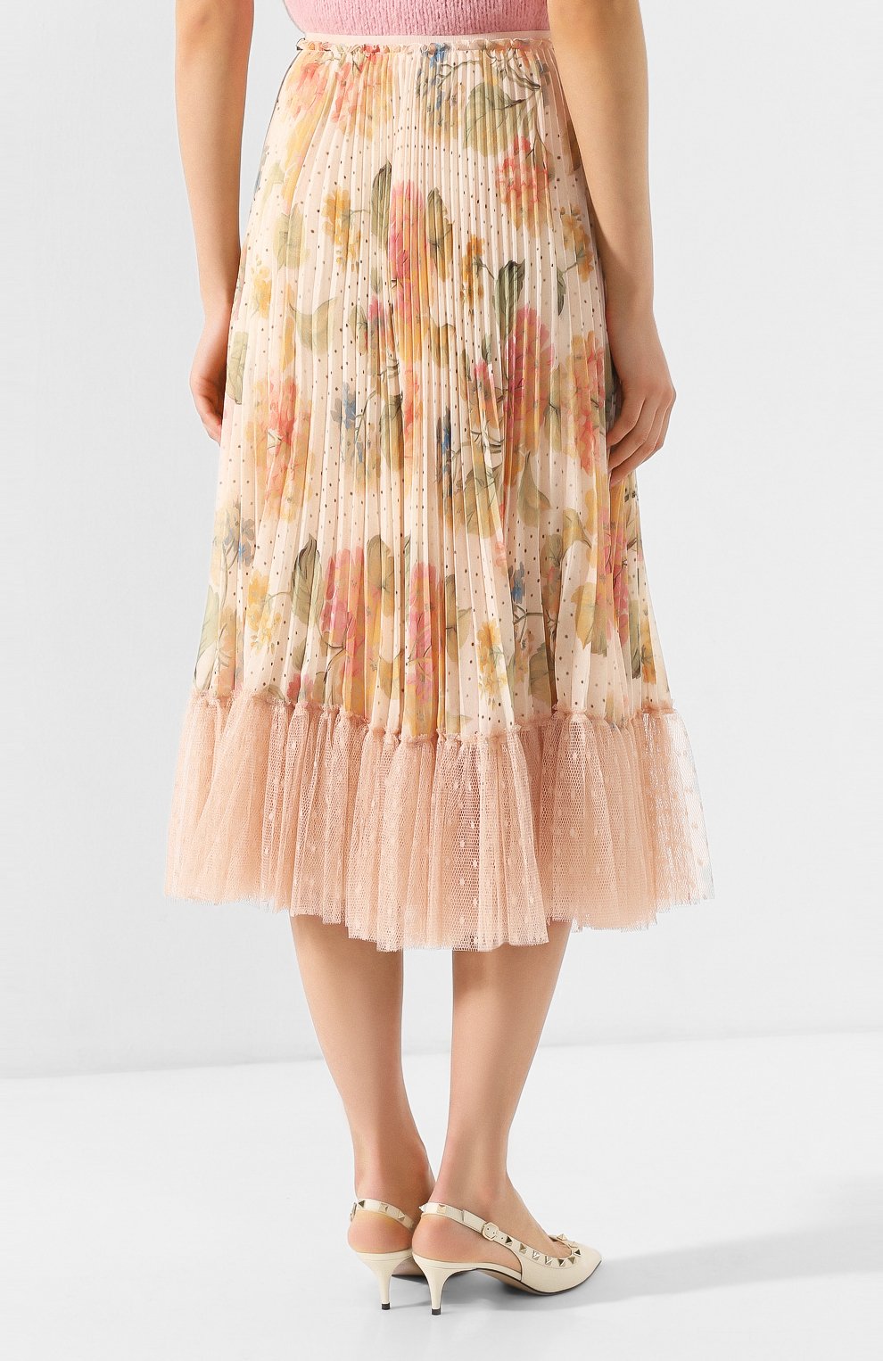 Юбка-миди REDVALENTINO бежевого цвета по цене 97550 руб., арт. TR3RAD30/4SL, фото 4 Юбка-миди REDVALENTINO, арт. TR3RAD30/4SL, фото 4
