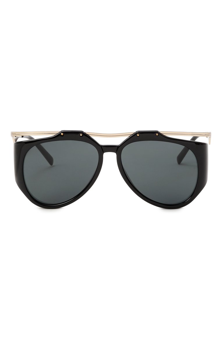 Женские солнцезащитные очки SAINT LAURENT черного цвета, арт. SL M137 AMELIA 001 | Фото 3 (Региональные ограничения белый список (Axapta Mercury): Не проставлено; Тип очков: С/з; Нос: Не проставлено; Материал: Металл, Пластик; Очки форма: Авиаторы; Оптика Гендер: оптика-женское)