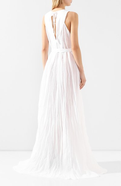 Хлопковое платье ANN DEMEULEMEESTER белого цвета по цене 131500 руб., арт. 2001-2350-P-121-001, фото 4 Хлопковое платье ANN DEMEULEMEESTER, арт. 2001-2350-P-121-001, фото 4