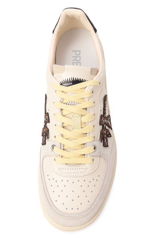 Кожаные кеды Bskt Clay-D Premiata BSKTCLAD/VAR 7316 Кремовый  BSKTCLAD/VAR 7316 Фото 6