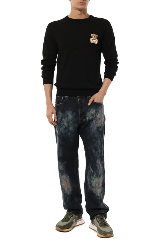 Хлопковый джемпер Moschino Чёрный, фото 2