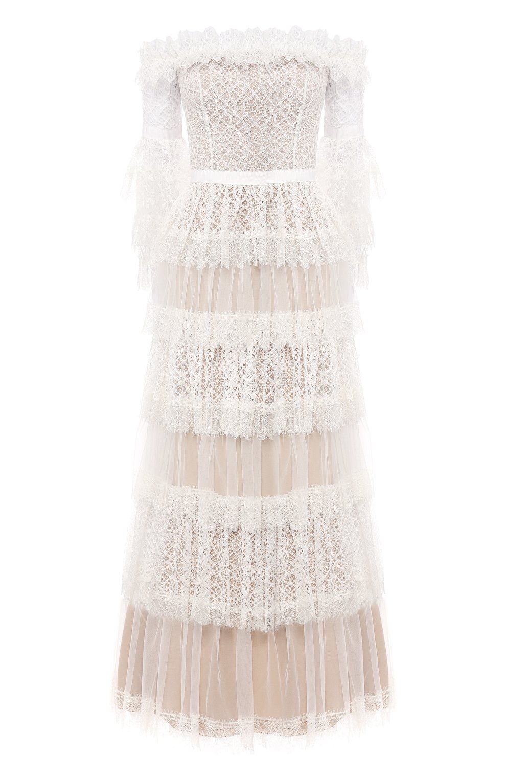 Платье-макси ZUHAIR MURAD белого цвета по цене 420000 руб., арт. DRS20027/LMIX006, фото 1 Платье-макси ZUHAIR MURAD, арт. DRS20027/LMIX006, фото 1