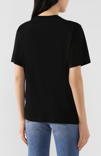 Хлопковая футболка VICTORIA, VICTORIA BECKHAM черного цвета по цене 9950 руб., арт. 2120JTS000839A, фото 4 Хлопковая футболка VICTORIA, VICTORIA BECKHAM, арт. 2120JTS000839A, фото 4