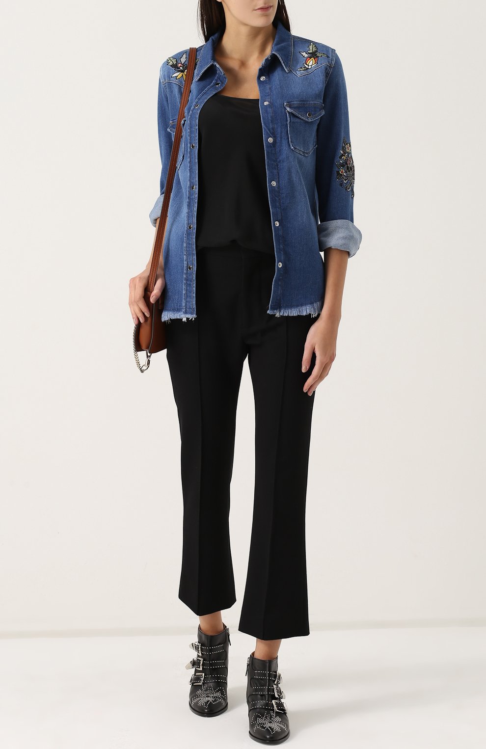 Джинсовая блуза с потертостями и вышивкой ZADIG AND VOLTAIRE, арт. WFCB0501F, фото 2