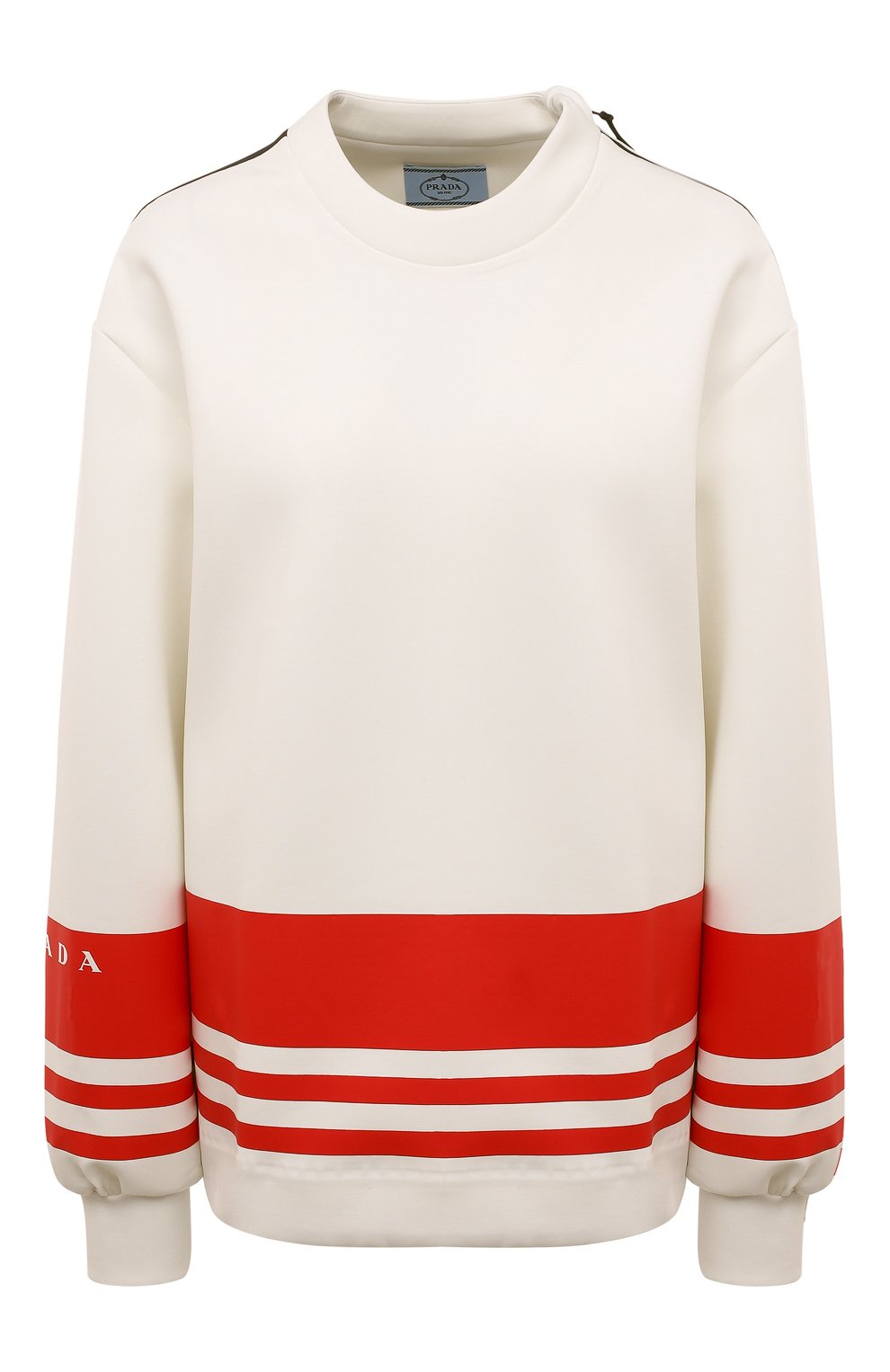Свитшот prada linea rossa PRADA белого цвета по цене 175000 руб., арт. 134650-10QM-F0009-212, фото 1 Свитшот prada linea rossa PRADA, арт. 134650-10QM-F0009-212, фото 1
