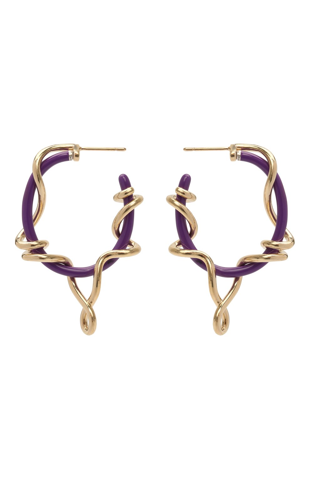 Серьги BEA BONGIASCA фиолетового цвета по цене 110500 руб., арт. VE280YG-P/M, фото 1 Серьги BEA BONGIASCA, арт. VE280YG-P/M, фото 1