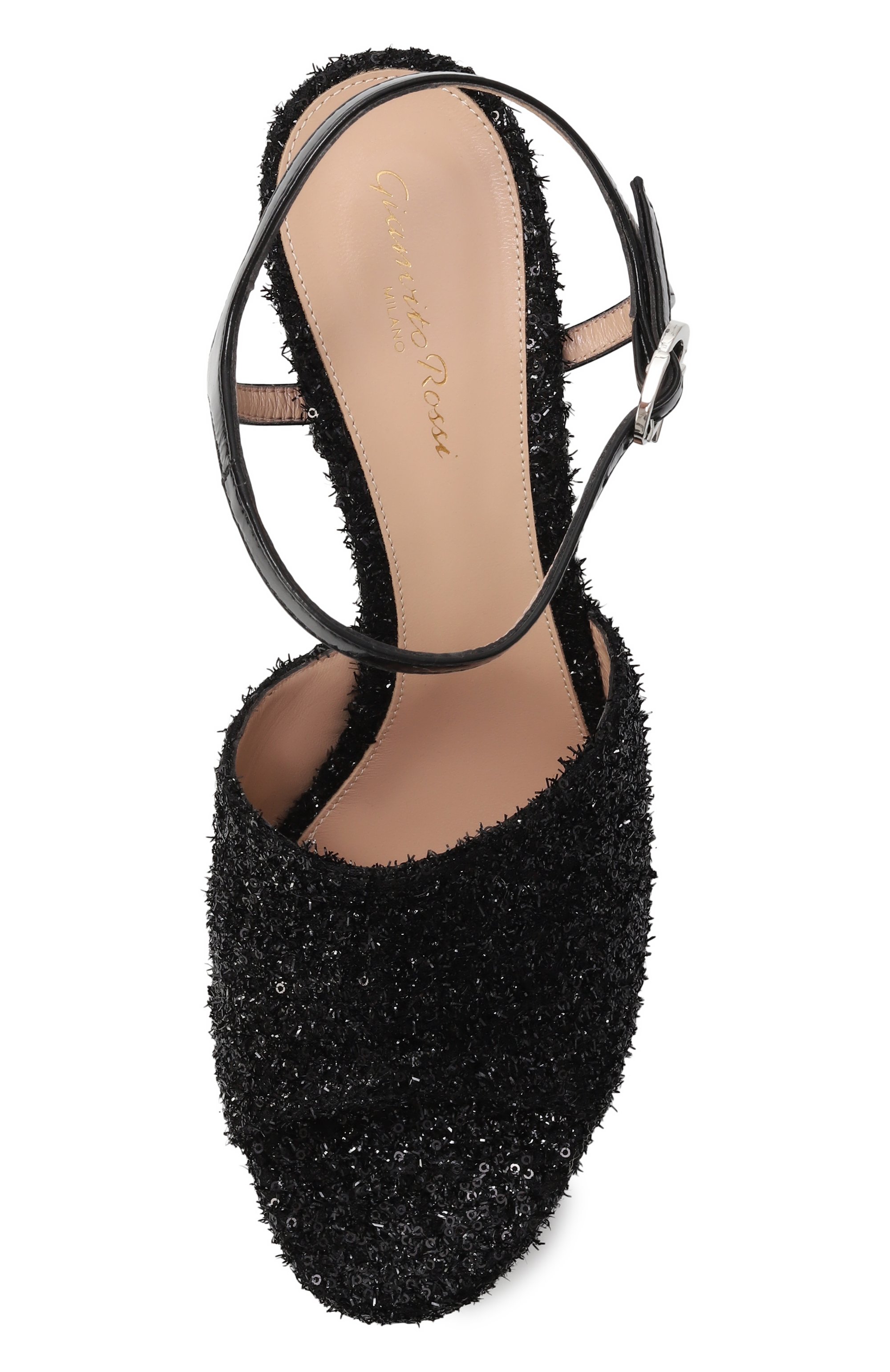 Текстильные босоножки lumiere nuit 115 GIANVITO ROSSI, арт. G32657.70RIC.LMNNENE, фото 6