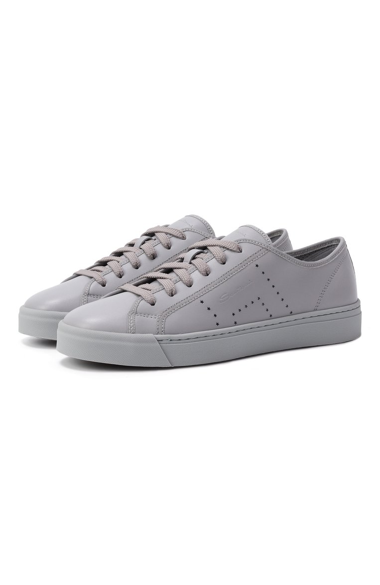 Женские кожаные кеды SANTONI голубого цвета, арт. WBGG61350AIATSFP | Фото 1 (Материал внешний: Натуральная кожа; Подошва: Платформа; Автоматизация ТО: Проставлено; Автоматизация состава: Проставлено; Материал внутренний: Натуральная кожа; Кросс-КТ: Низкие; Стили: Кэжуэл; Материал утеплителя: Без утеплителя)