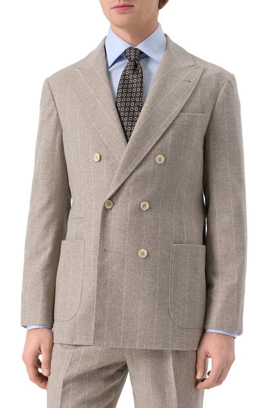 Шерстяной костюм Brunello Cucinelli MY453LDBH Бежевый  MY453LDBH Фото 4