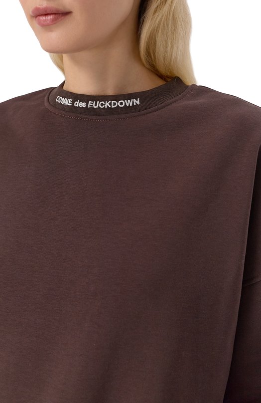 Хлопковый свитшот Comme des Fuckdown CFABW01370 Коричневый  CFABW01370 Фото 5