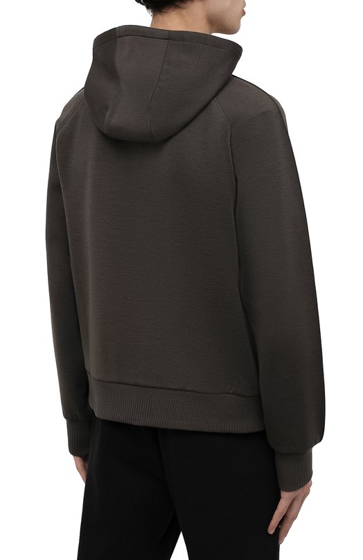 Толстовка из шерсти и хлопка Zegna UZ564/815 Хаки  UZ564/815 Фото 4