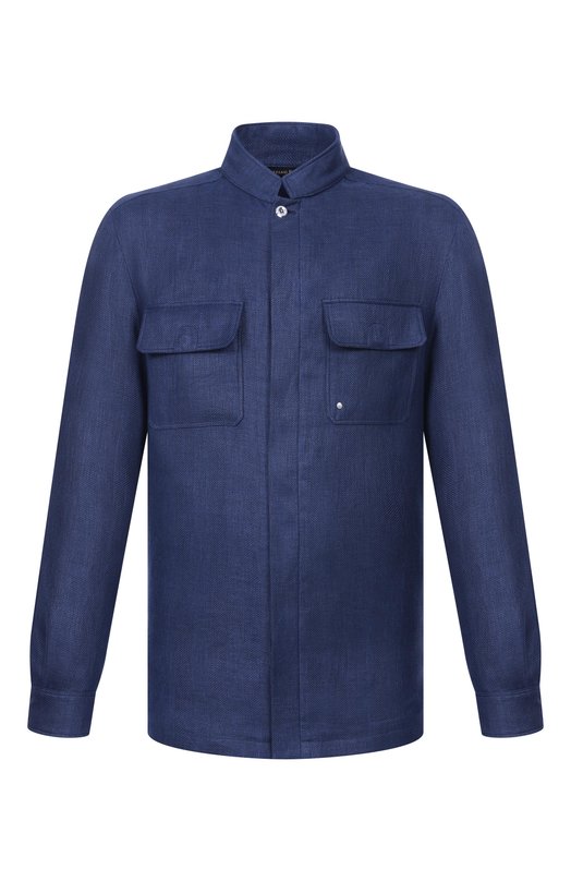Куртка-рубашка изо льна и кашемира Stefano Ricci MDJ6100050/C167HA_001 Синий MDJ6100050/C167HA_001