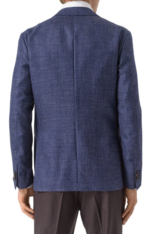 Пиджак из шерсти и шелка Corneliani 25X002-2518289 Синий  25X002-2518289 Фото 6