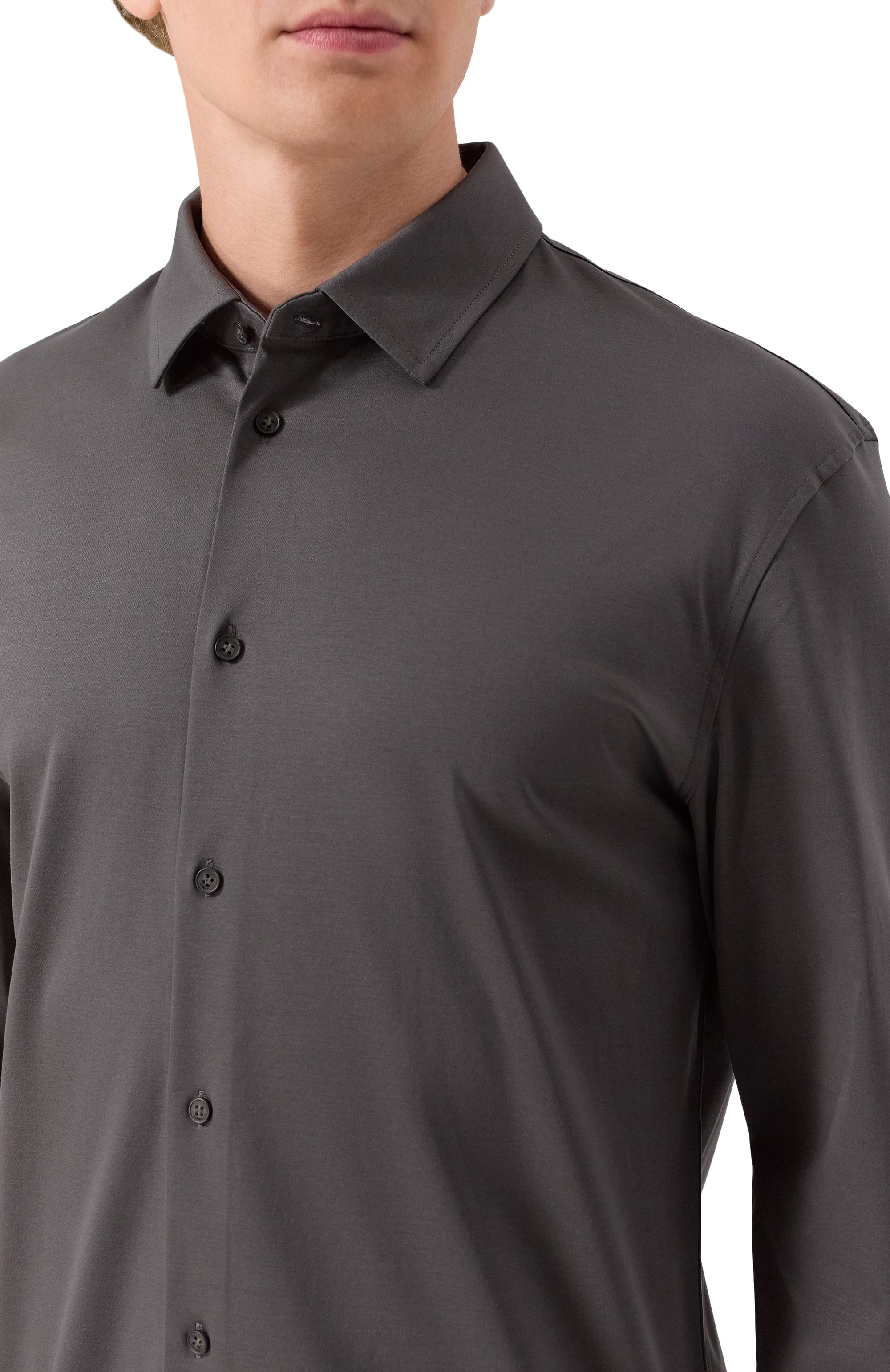 Хлопковая рубашка 12 STOREEZ темно-серого цвета по цене 16000 руб., арт. 131282, фото 5 Хлопковая рубашка 12 STOREEZ, арт. 131282, фото 5