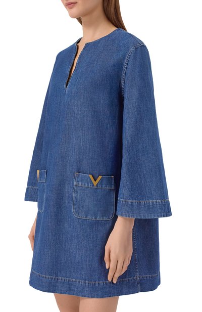 Джинсовое платье VALENTINO синего цвета по цене 243000 руб., арт. 8B3DA03B/9YA, фото 3 Джинсовое платье VALENTINO, арт. 8B3DA03B/9YA, фото 3