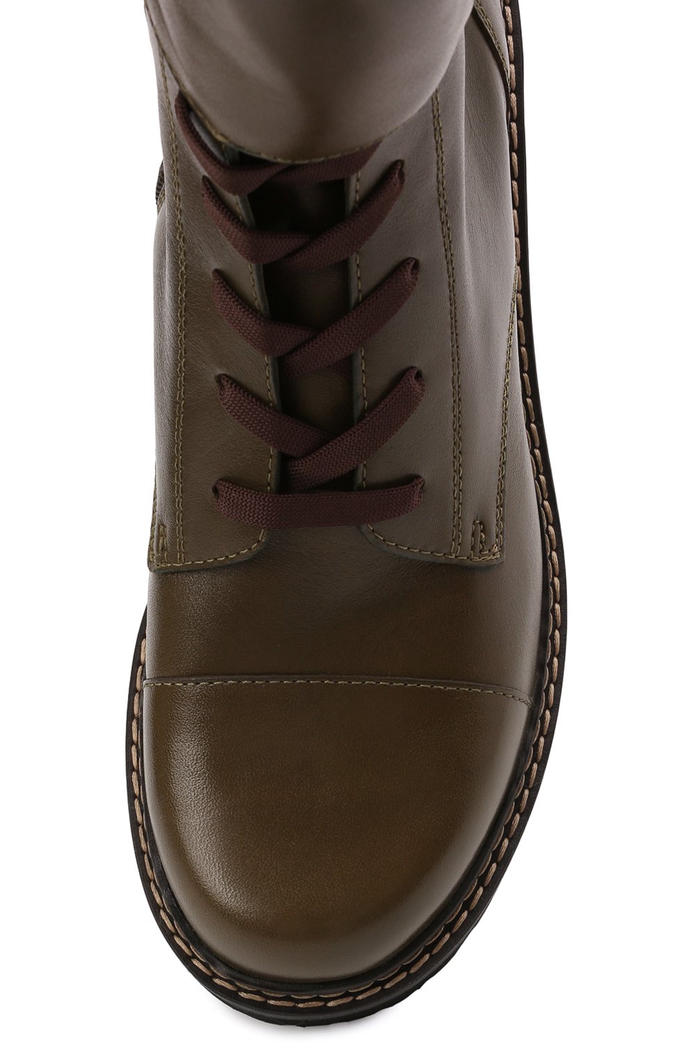 Кожаные ботинки mallory SEE BY CHLOÉ хаки цвета по цене 63850 руб., арт. SB33080A/14003, фото 5 Кожаные ботинки mallory SEE BY CHLOÉ, арт. SB33080A/14003, фото 5