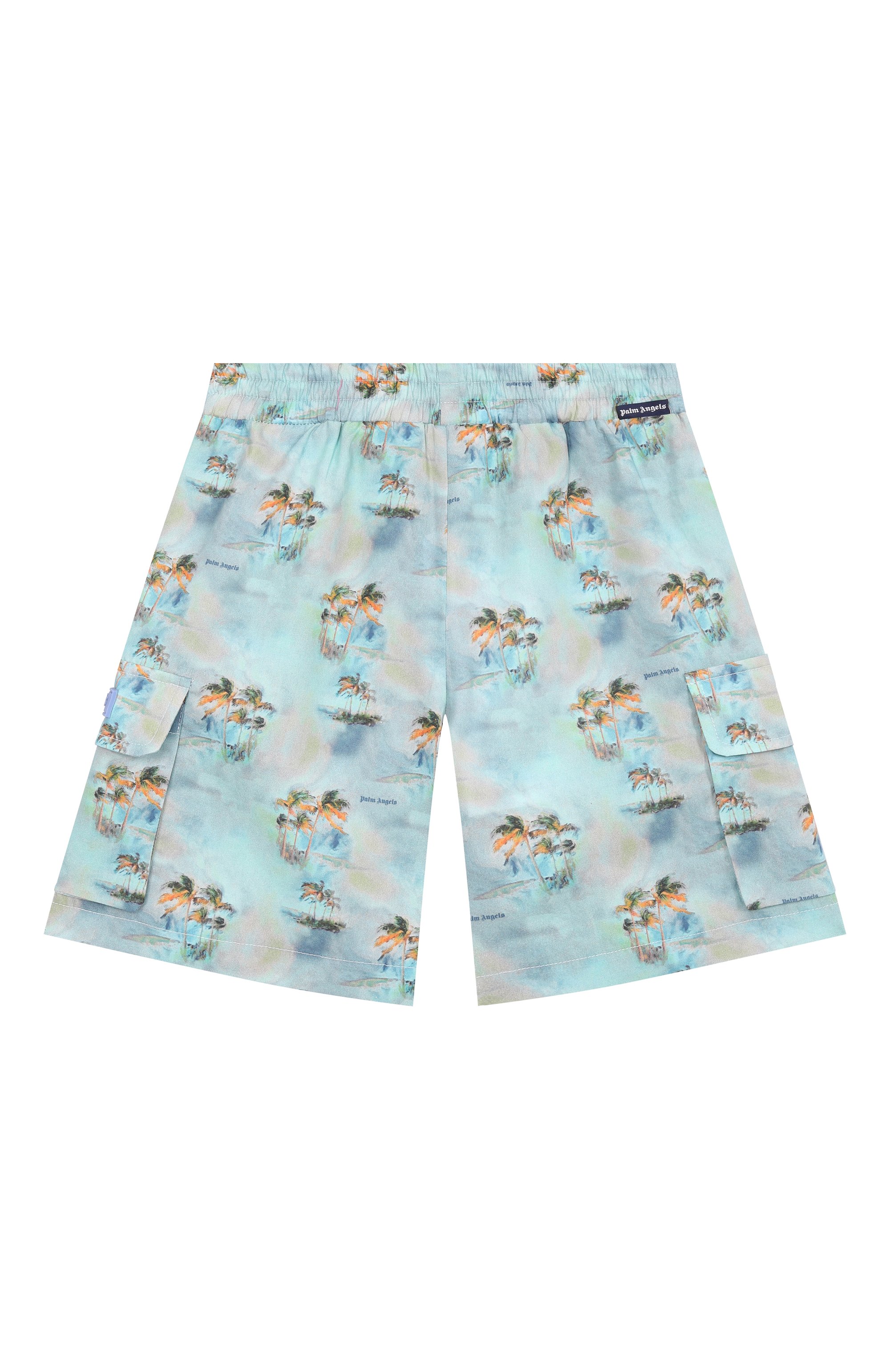 Хлопковые шорты-карго PALM ANGELS голубого цвета по цене 15950 руб., арт. PBCS002S26FAB001, фото 2 Хлопковые шорты-карго PALM ANGELS, арт. PBCS002S26FAB001, фото 2