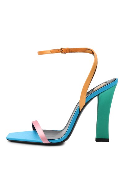 Текст�ильные босоножки dominique SAINT LAURENT, арт. 818184/9QNAT, фото 4