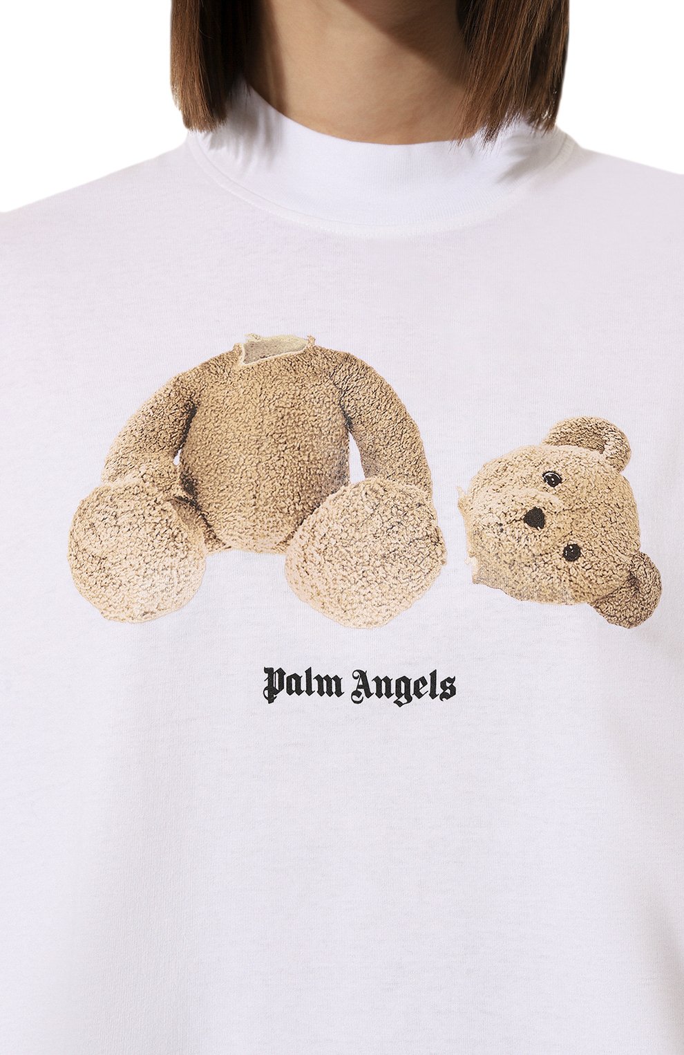 Хлопковая футболка PALM ANGELS белого цвета по цене 37900 руб., арт. PWAA017C99JER0020160, фото 5 Хлопковая футболка PALM ANGELS, арт. PWAA017C99JER0020160, фото 5