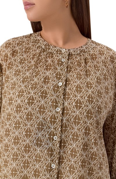 Хлопковая рубашка MARINA RINALDI VOYAGE, арт. UNII0N, фото 5