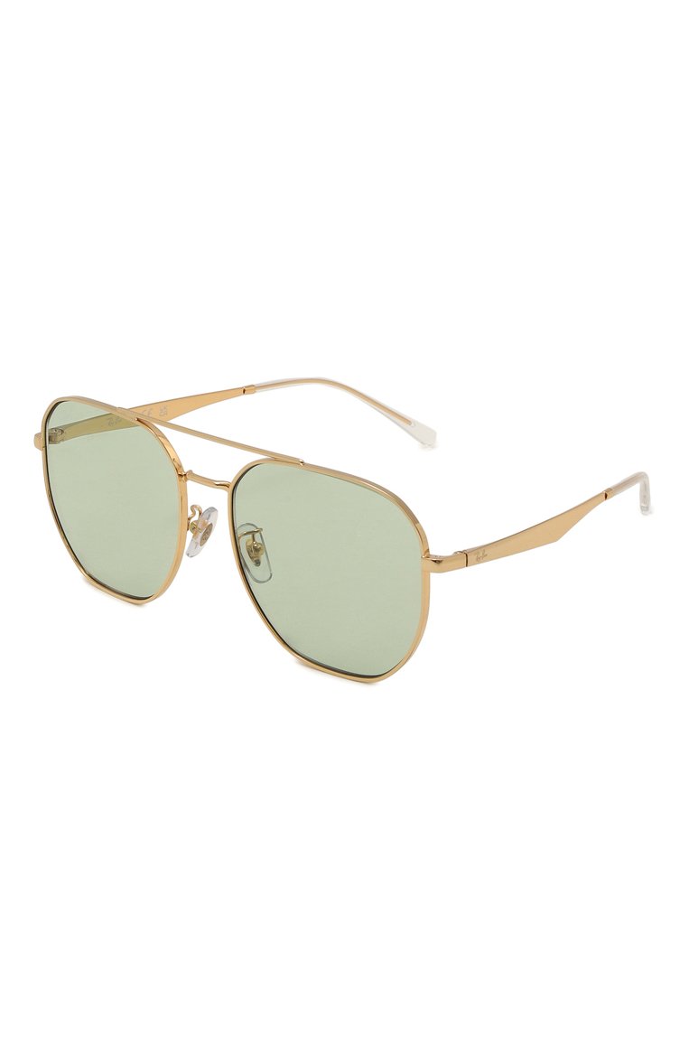 Женские солнцезащитные очк�и RAY-BAN зеленого цвета, арт. 3724D-001/2 | Фото 1 (Нос: Не проставлено; Региональные ограничения белый список (Axapta Mercury): Не проставлено; Тип очков: С/з; Материал: Металл; Оптика Гендер: оптика-женское; Очки форма: Авиаторы)