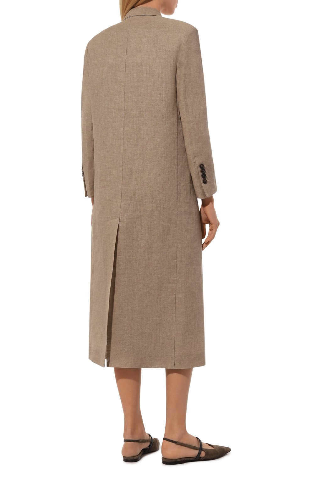 Льняное пальто BRUNELLO CUCINELLI, арт. MH5589705, фото 4