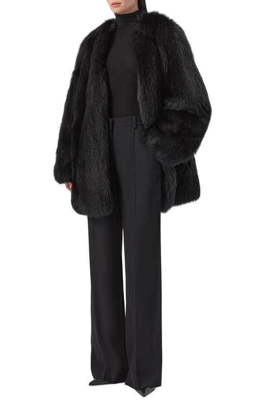 Шуба из лисы Giulia Gurman J3B44 Чёрный  J3B44 Фото 2