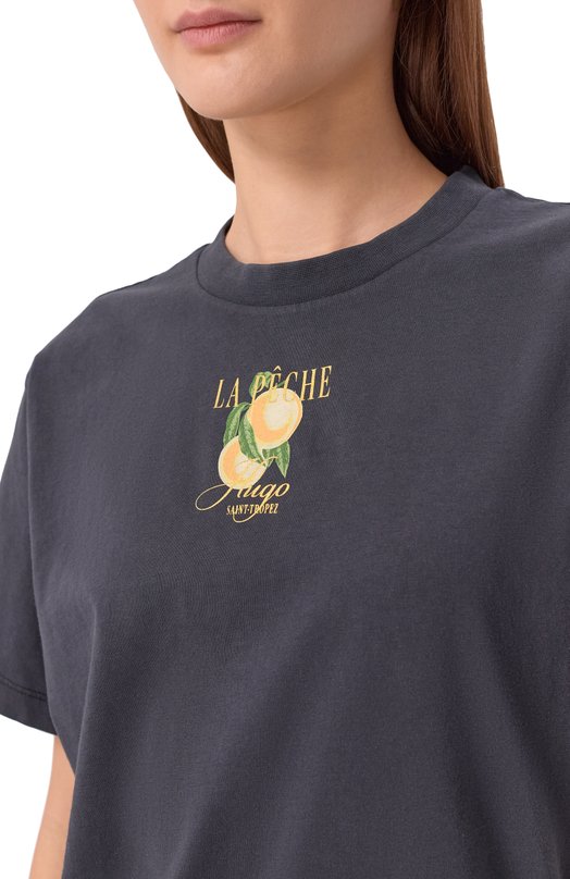 Хлопковая футболка HUGO 50561264 Чёрный  50561264 Фото 5