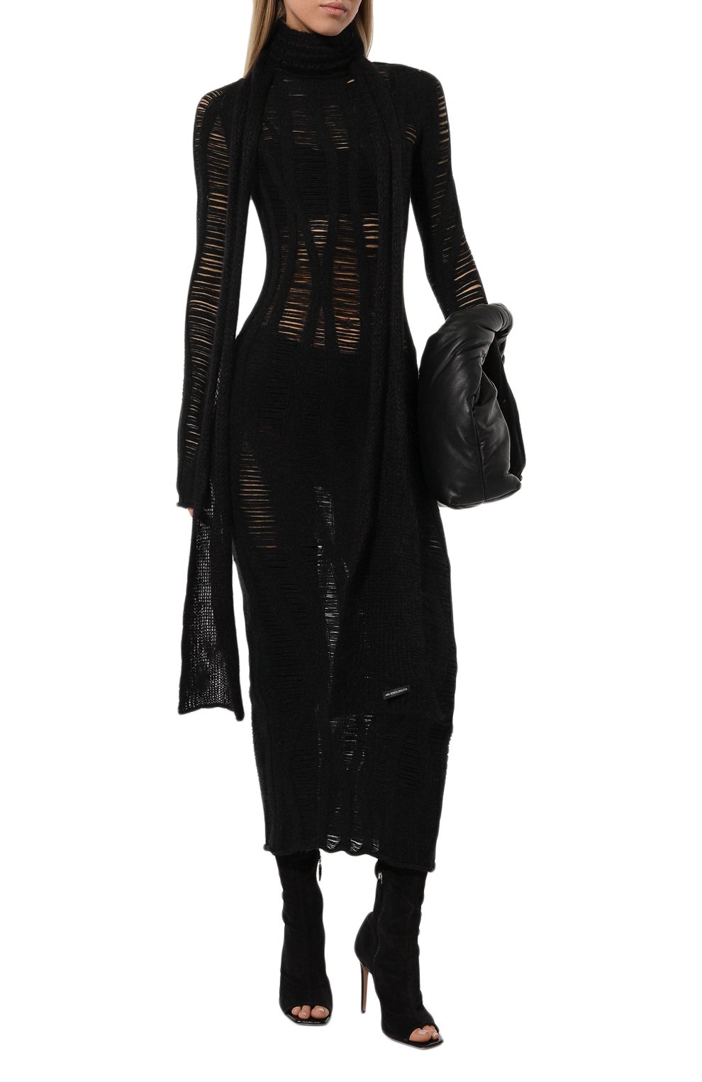 Шарф из шерсти и шелка ANN DEMEULEMEESTER, арт. 2402-U-SC08-KN044-099, фото 2