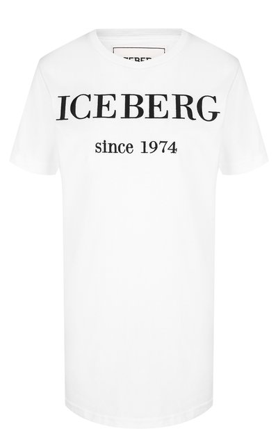 Женская хлопковая футболка с круглым вырезом и логотипом бренда ICEBERG, арт. 18I I2P0/F09A/6301