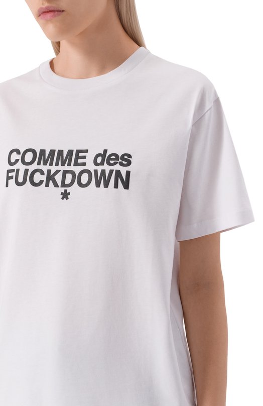 Хлопковая футболка Comme des Fuckdown CFABW01356 Белый  CFABW01356 Фото 5
