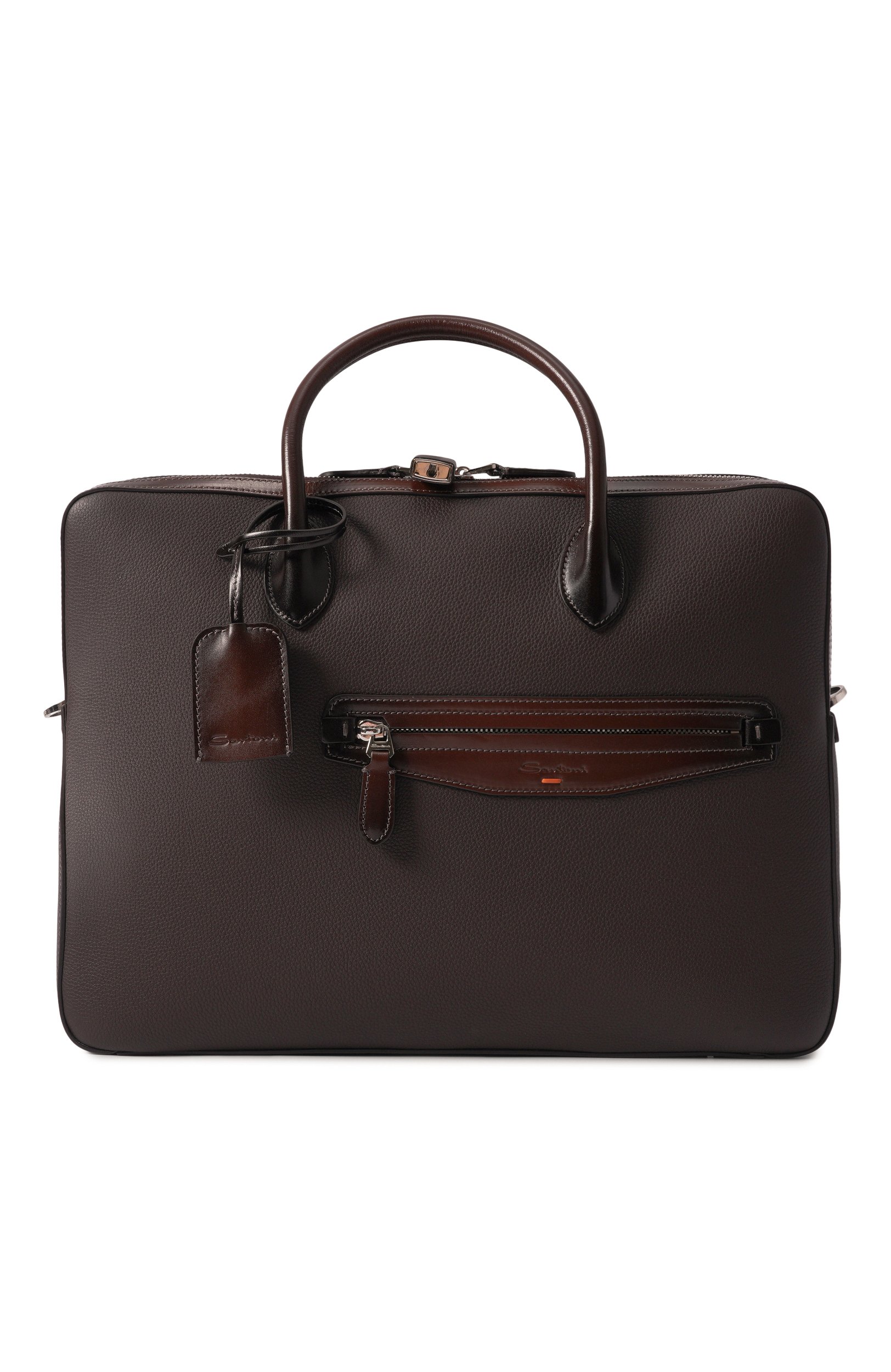Портфель SANTONI коричневого цвета по цене 265500 руб., арт. UIBGA2868BS-ACSU, фото 1 Портфель SANTONI, арт. UIBGA2868BS-ACSU, фото 1