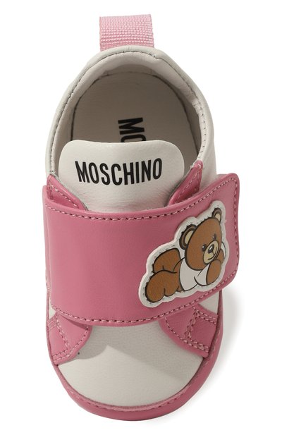 Кожаные пинетки MOSCHINO розового цвета по цене 14550 руб., арт. 78564, фото 4 Кожаные пинетки MOSCHINO, арт. 78564, фото 4