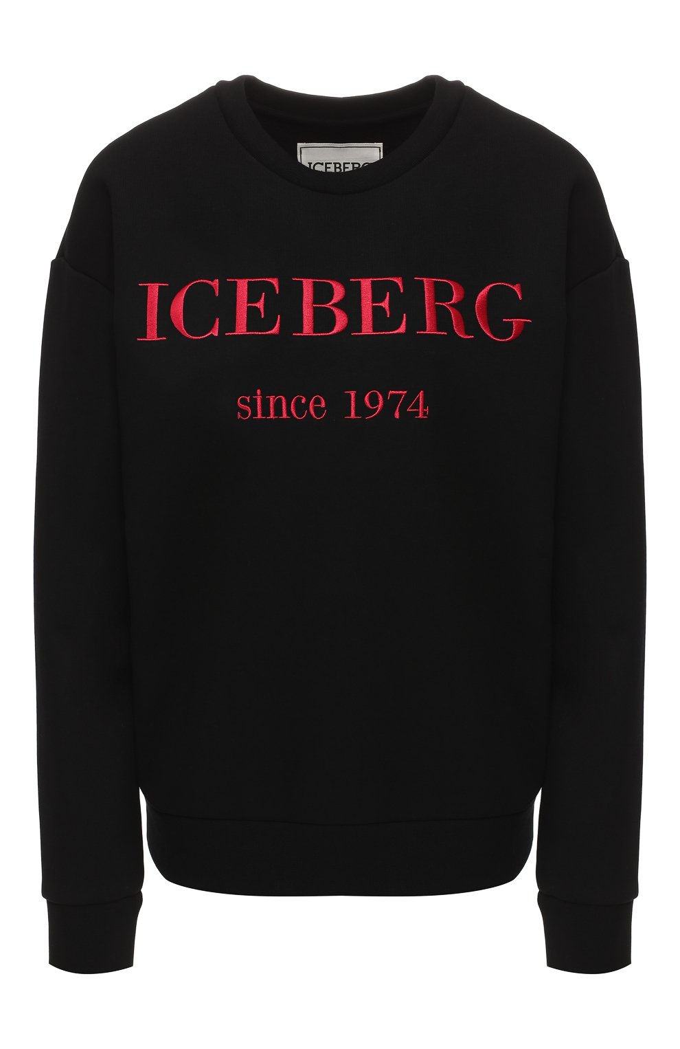 Хлопковый пуловер ICEBERG черного цвета по цене 29950 руб., арт. 19E I2P0/E012/6330, фото 1 Хлопковый пуловер ICEBERG, арт. 19E I2P0/E012/6330, фото 1