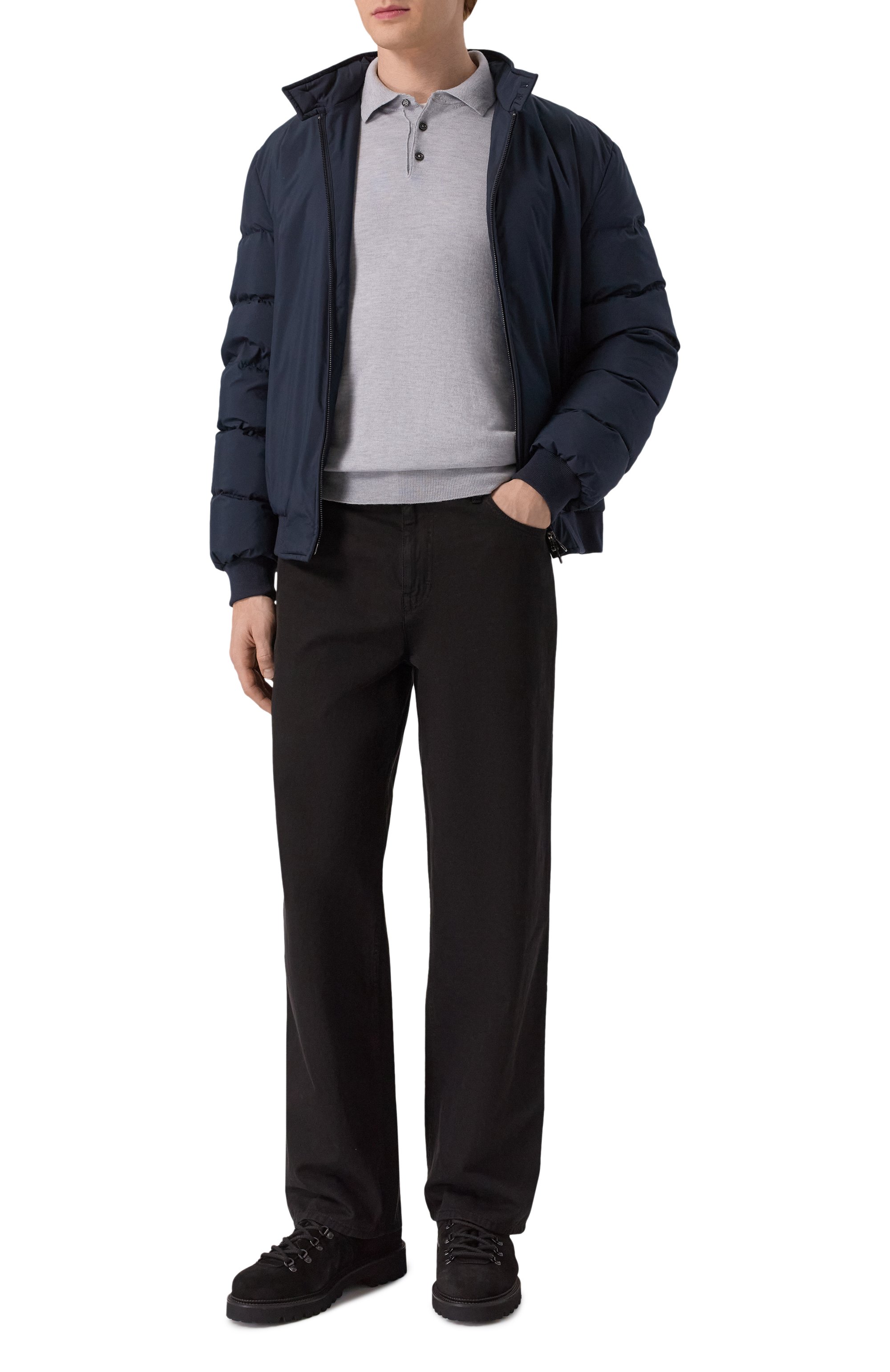 Поло из кашемира и шелка ANDREA CAMPAGNA, арт. M5625-1531, фото 2