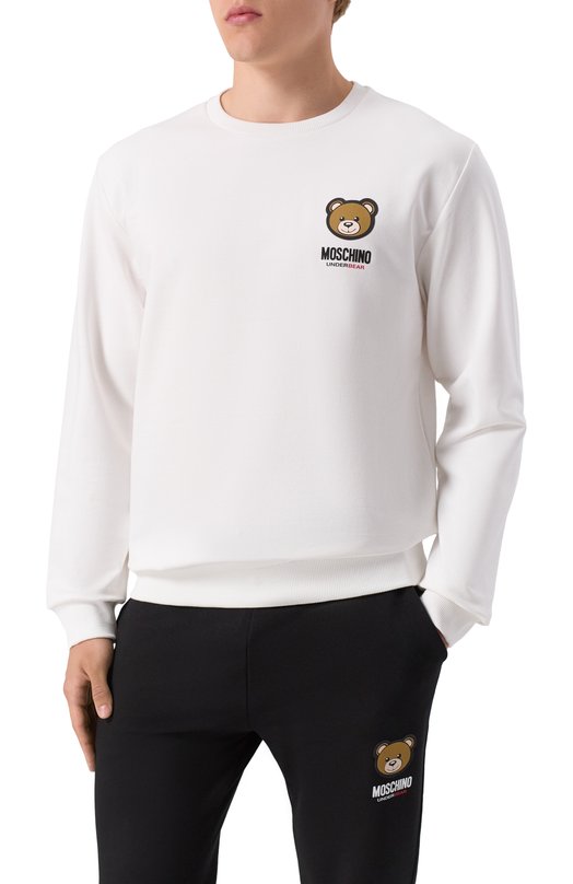 Хлопковый свитшот Moschino A1788/4409 Белый  A1788/4409 Фото 3