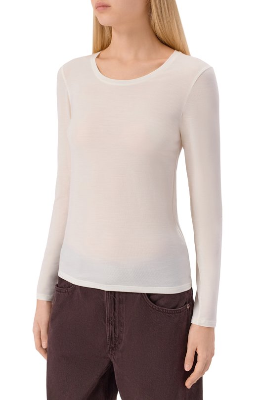 Лонгслив из шерсти и лиоцелла Falke 69055 Кремовый  69055 Фото 3