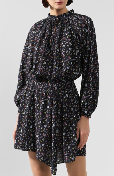 Платье с принтом ZADIG AND VOLTAIRE черного цвета по цене 28500 руб., арт. WHCP0420F, фото 3 Платье с принтом ZADIG AND VOLTAIRE, арт. WHCP0420F, фото 3