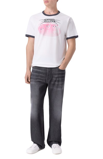 Хлопковая футболка DIESEL белого цвета по цене 14200 руб., арт. A19639/0PLAT, фото 2 Хлопковая футболка DIESEL, арт. A19639/0PLAT, фото 2