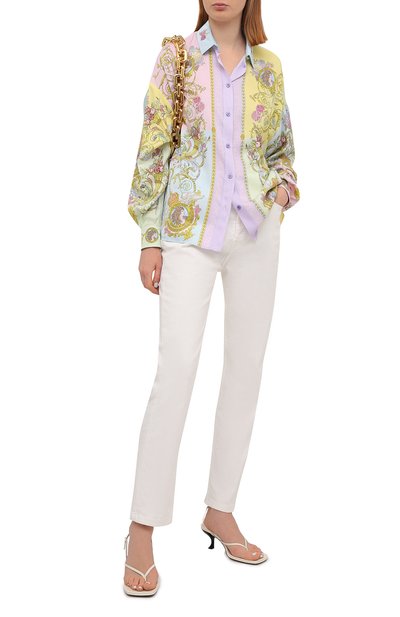 Рубашка из вискозы VERSACE JEANS COUTURE разноцветного цвета по цене 45250 руб., арт. B0HWA601-WDP211/S0230, фото 2 Рубашка из вискозы VERSACE JEANS COUTURE, арт. B0HWA601-WDP211/S0230, фото 2