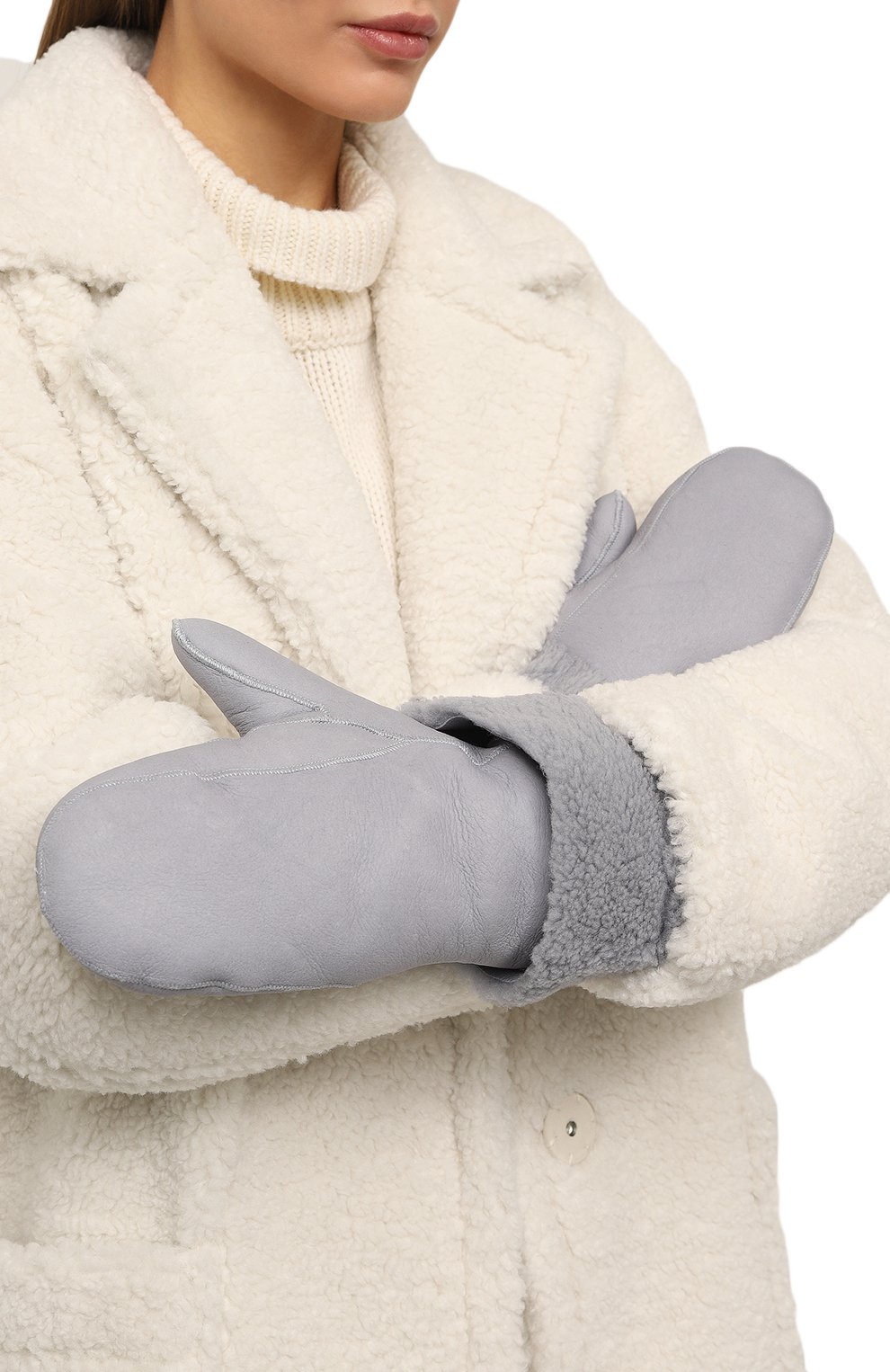 Варежки из овчины YVES SALOMON, арт. 23WAA159XXMECL, фото 2