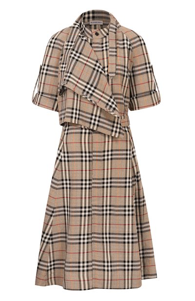 Женское платье из вискозы и шелка BURBERRY, арт. 8110441