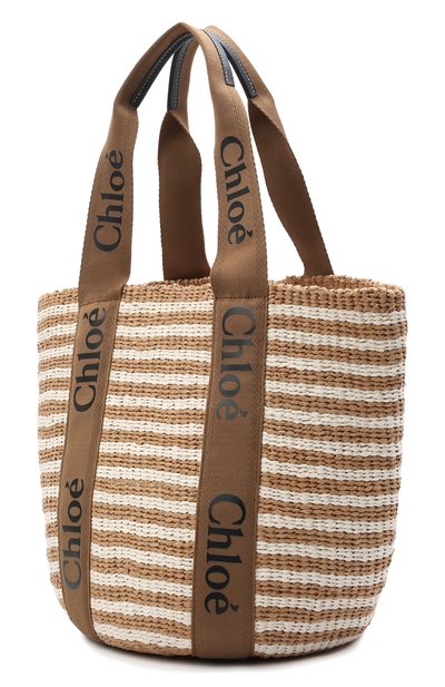 Сумка-шопер woody CHLOÉ коричневого цвета по цене 74450 руб., арт. CHC21US380E65, фото 3 Сумка-шопер woody CHLOÉ, арт. CHC21US380E65, фото 3
