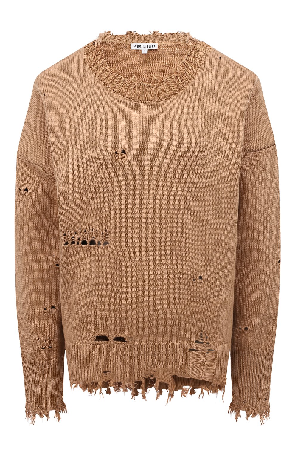 Хлопковый свитер ADDICTED коричневого цвета по цене 15400 руб., арт. MK403, фото 1 Хлопковый свитер ADDICTED, арт. MK403, фото 1