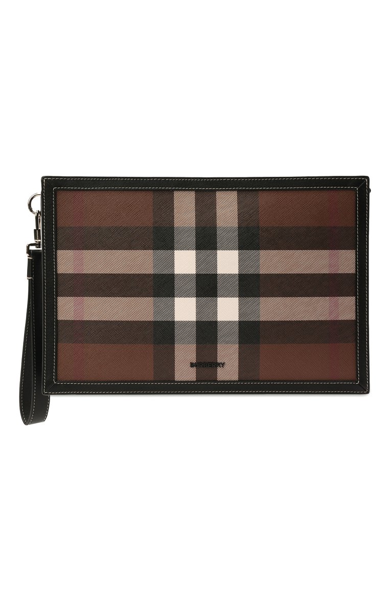 Мужская клатч BURBERRY коричневого цвета, арт. 8050829 | Фото 1 (Материал: Экокожа; Размер: medium; Материал сплава: Проставлено; Региональные ограничения белый список (Axapta Mercury): Не проставлено; Драгоценные камни: Проставлено)