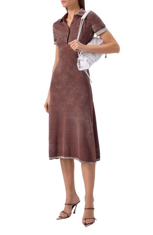 Хлопковое платье Diesel A21835/0BKCB Коричневый  A21835/0BKCB Фото 2