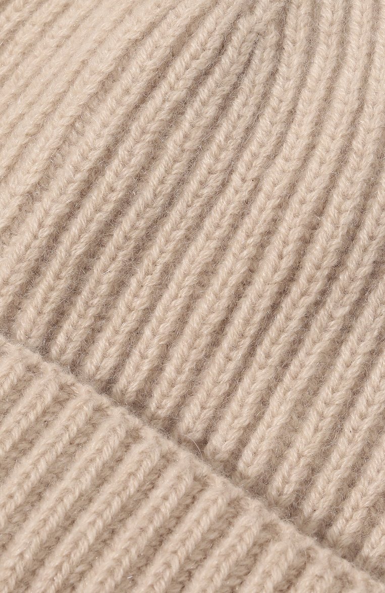 Детского кашемировая шапка GIORGETTI CASHMERE светло-бежевого цвета, арт. MB1856 | Фото 3 (Материал: Шерсть, Текстиль, Кашемир; Нос: Не проставлено; Материал сплава: Проставлено)