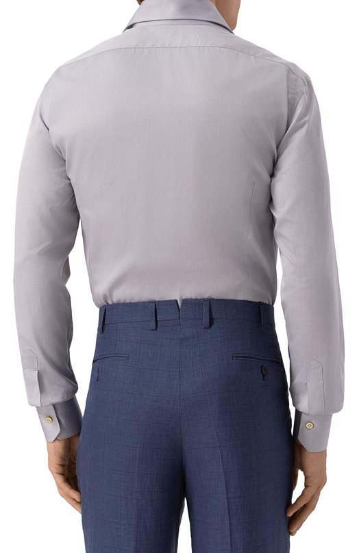 Хлопковая сорочка Kiton UCCH0948806 Серый  UCCH0948806 Фото 4