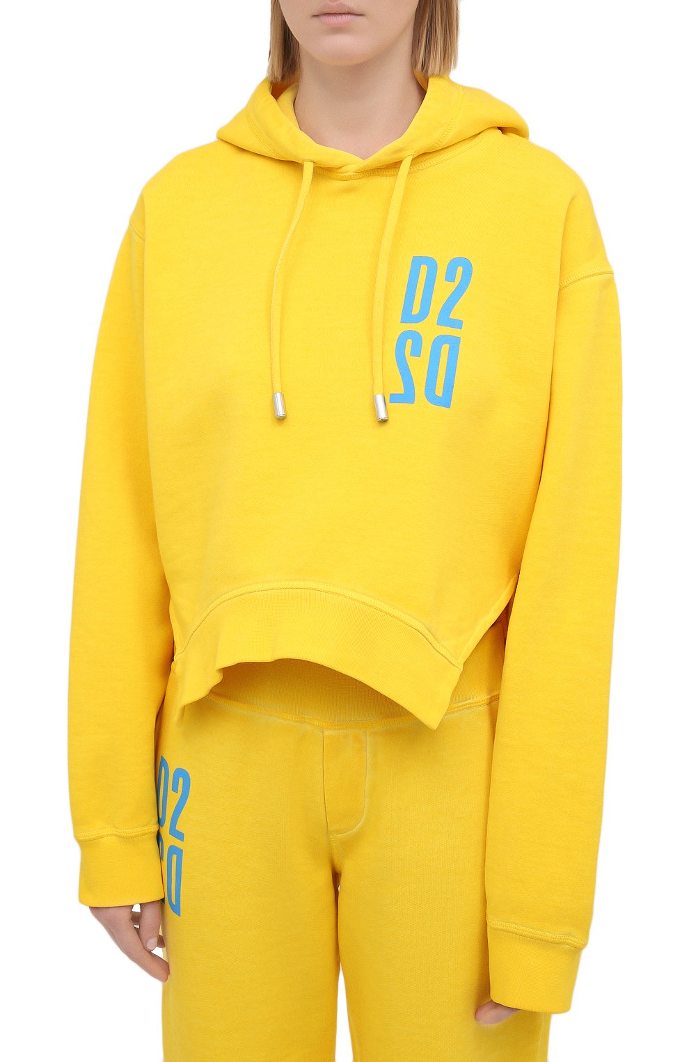 Хлопковое худи DSQUARED2 желтого цвета по цене 49450 руб., арт. S75GU0348/S25030, фото 3 Хлопковое худи DSQUARED2, арт. S75GU0348/S25030, фото 3